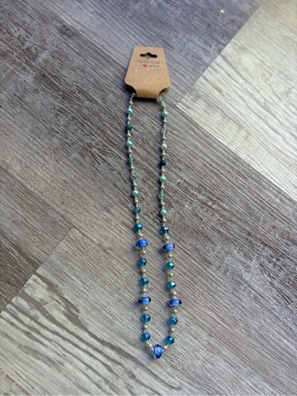 Handmade by me Blue & Teal Beaded Necklace